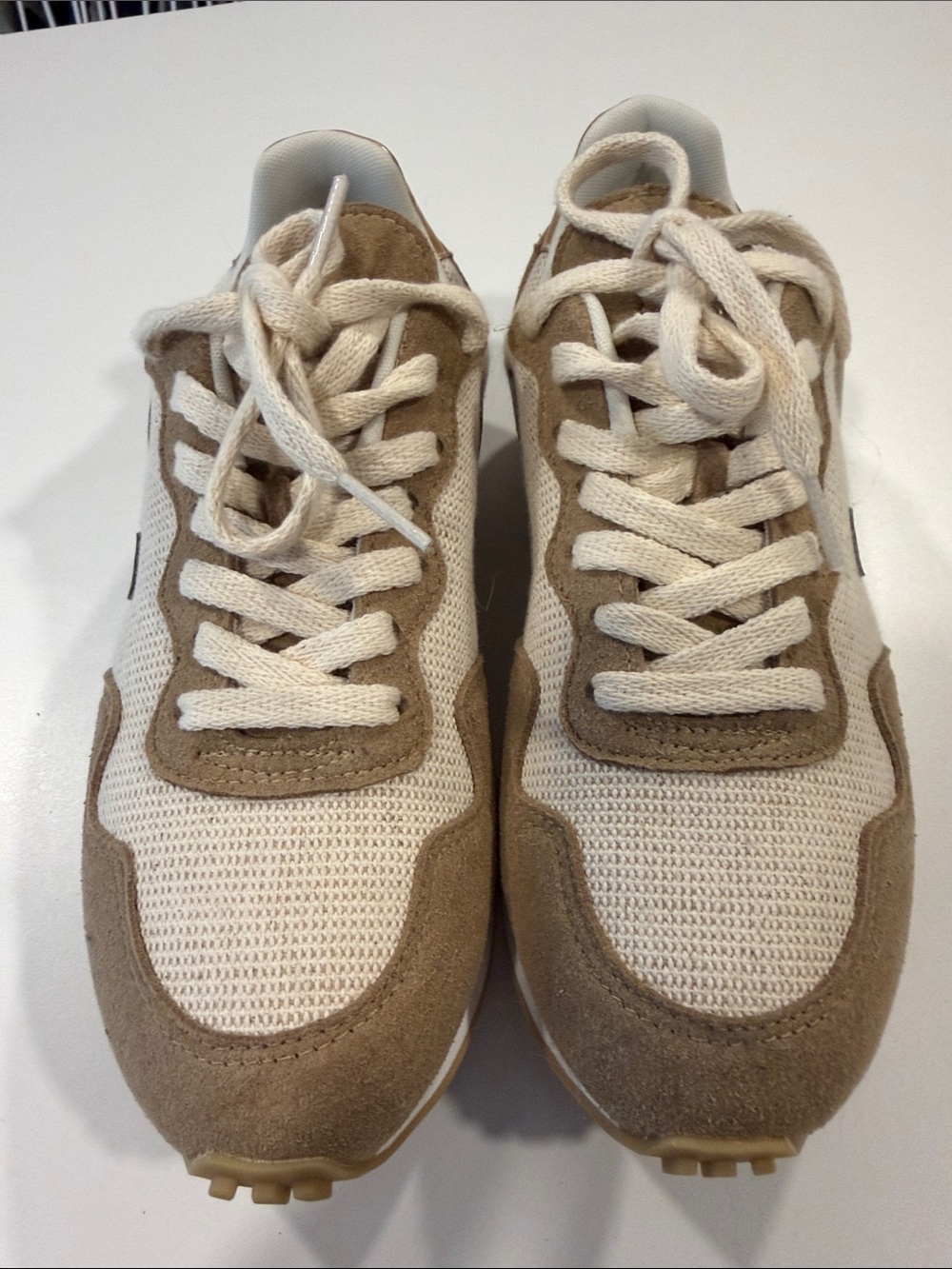 Beige & Cream Women's Casual Sneakers - Lightweight Comfort - Picture 4 of 4